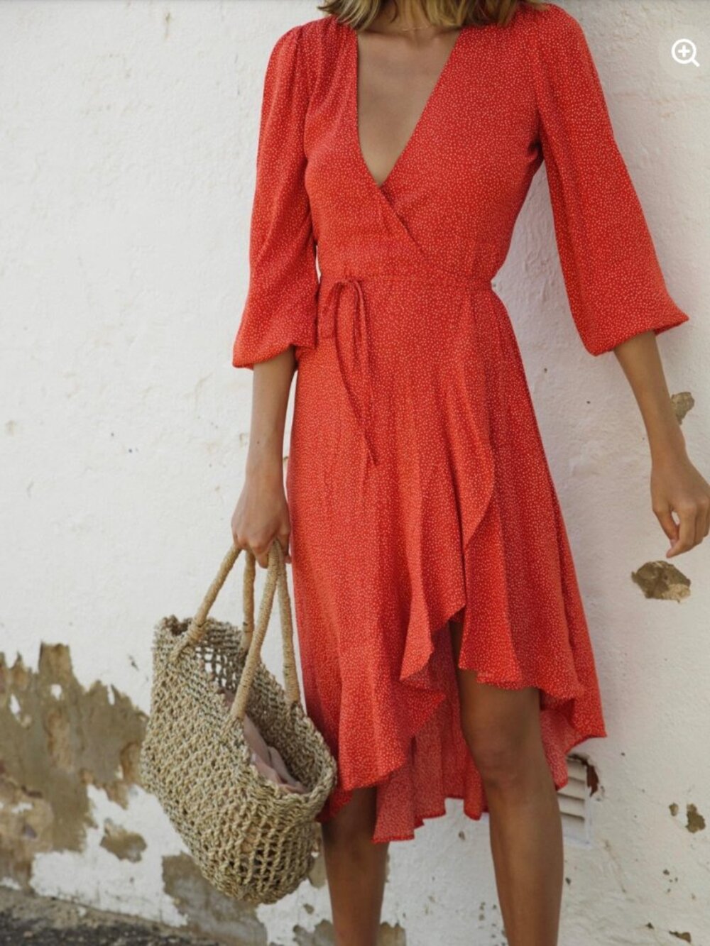 KIVARI Frankie Wrap Dress in Red Spot Sz M - NWT!